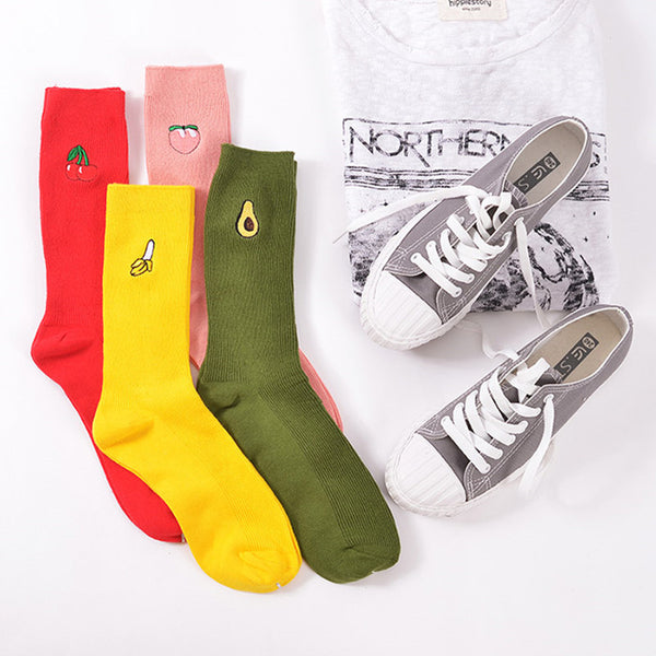 Scrunched-Up Colorful Minimal Crew Socks