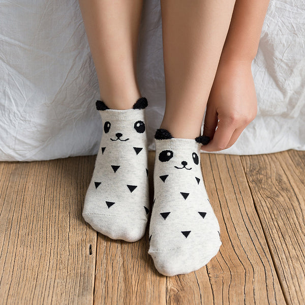 Summer Panda Mini-Crew Socks