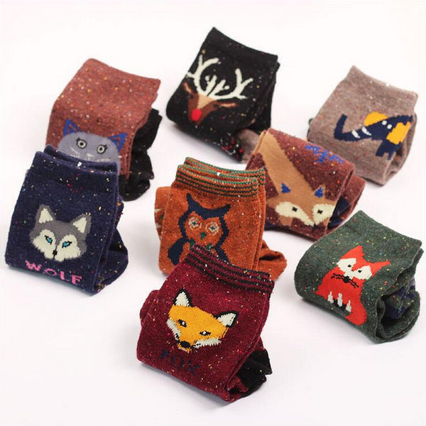 Cute Cartoon Cotton Crew Socks