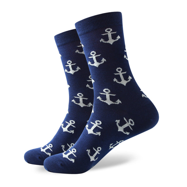 Combed Cotton Anchor Patterned Socks