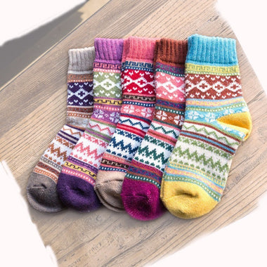 Thick  & Patterned Winter Crew Socks