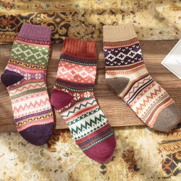 Thick  & Patterned Winter Crew Socks