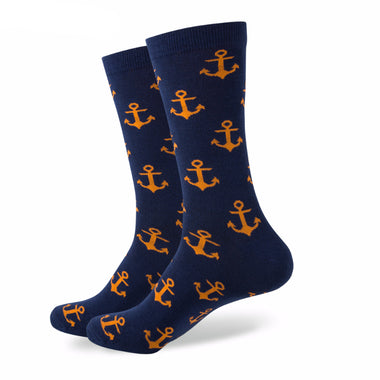 Combed Cotton Anchor Patterned Socks