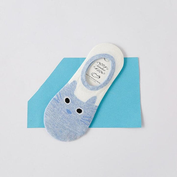 Cute Cat Character Cotton Ankle Socks