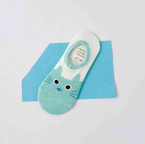 Cute Cat Character Cotton Ankle Socks