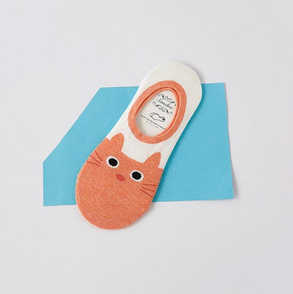 Cute Cat Character Cotton Ankle Socks